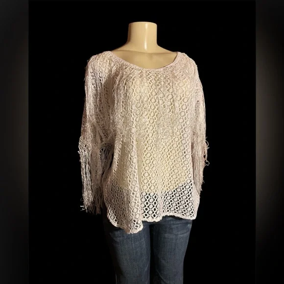 Free People White Sheer Tunic Relaxed Fit